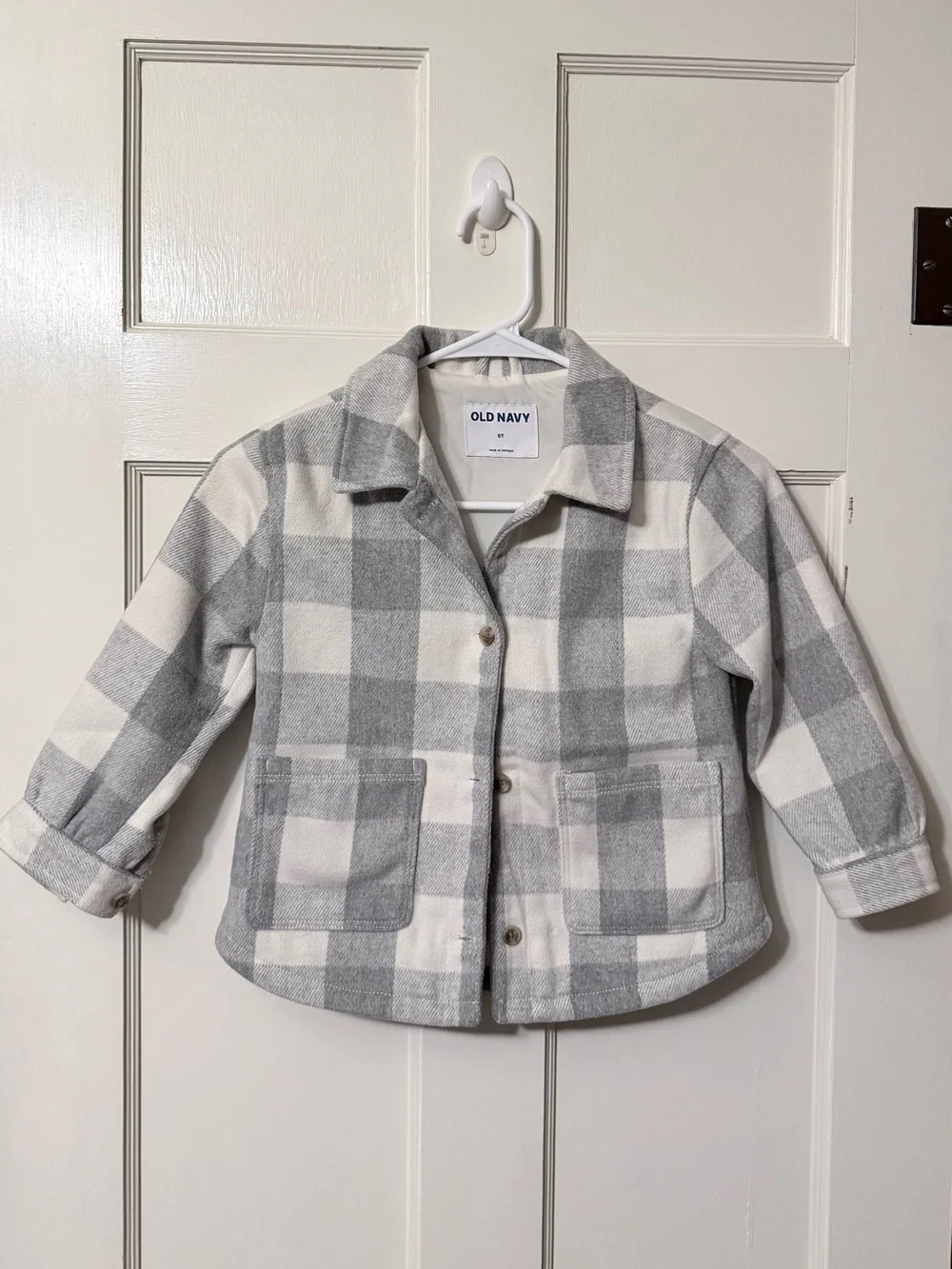 Old Navy Gray & White Plaid Button Children’s Jacket